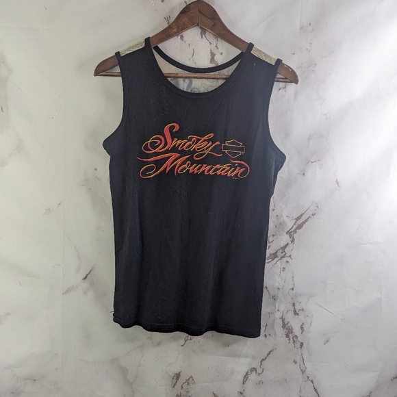 Harley Davidson Shirt Womens XL Black Tank Top Mesh North Platte Nebraska - Picture 5 of 11